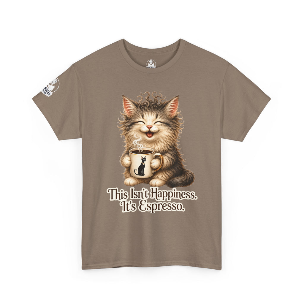 Funny Cat Coffee Shirt, Espresso Lover Tee, Cute Cat Graphic T-Shirt, Cat Mom Gift, Coffee Lover Gift, Whimsical Cat Apparel, Mochi & Espresso™