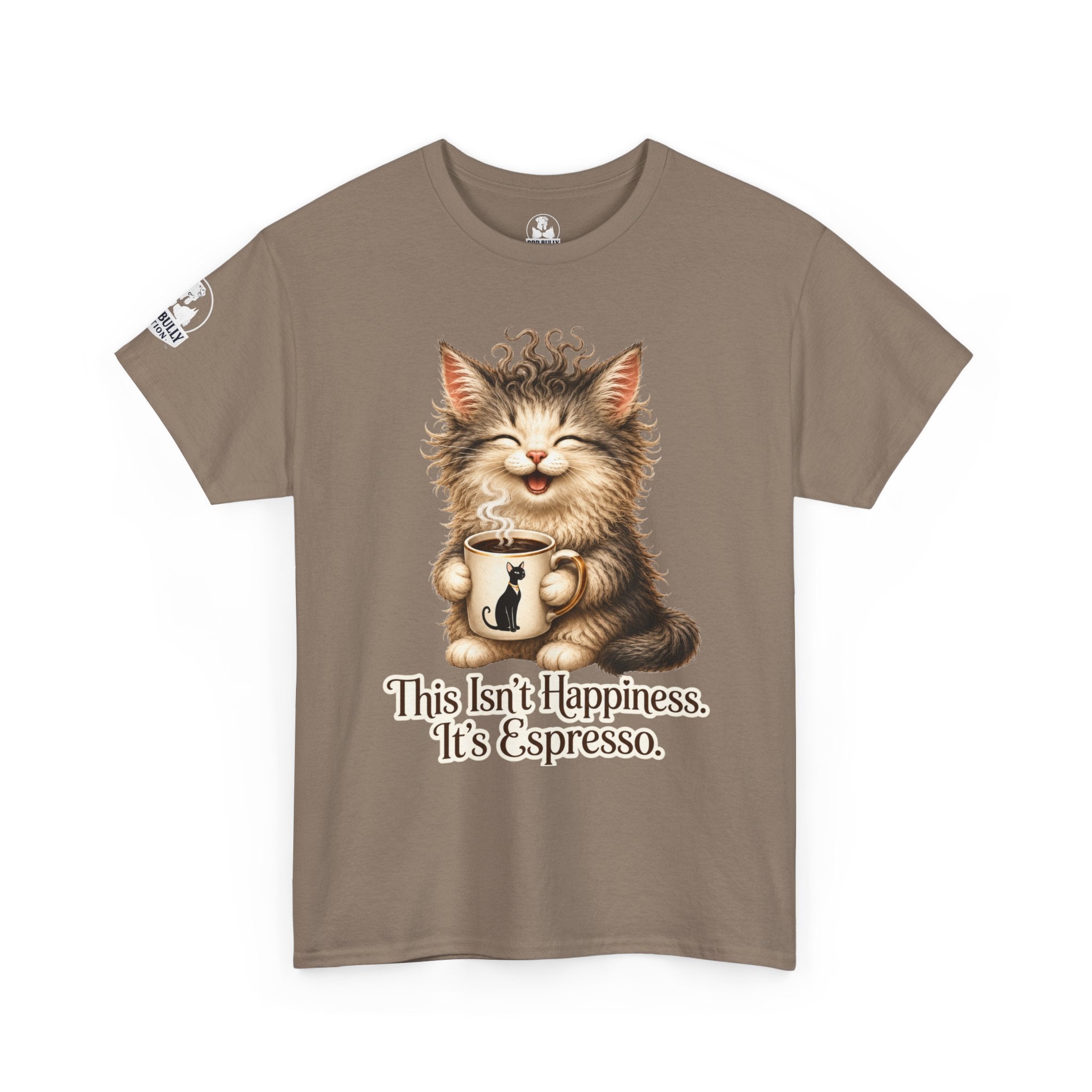 Funny Cat Coffee Shirt, Espresso Lover Tee, Cute Cat Graphic T-Shirt, Cat Mom Gift, Coffee Lover Gift, Whimsical Cat Apparel, Mochi & Espresso™
