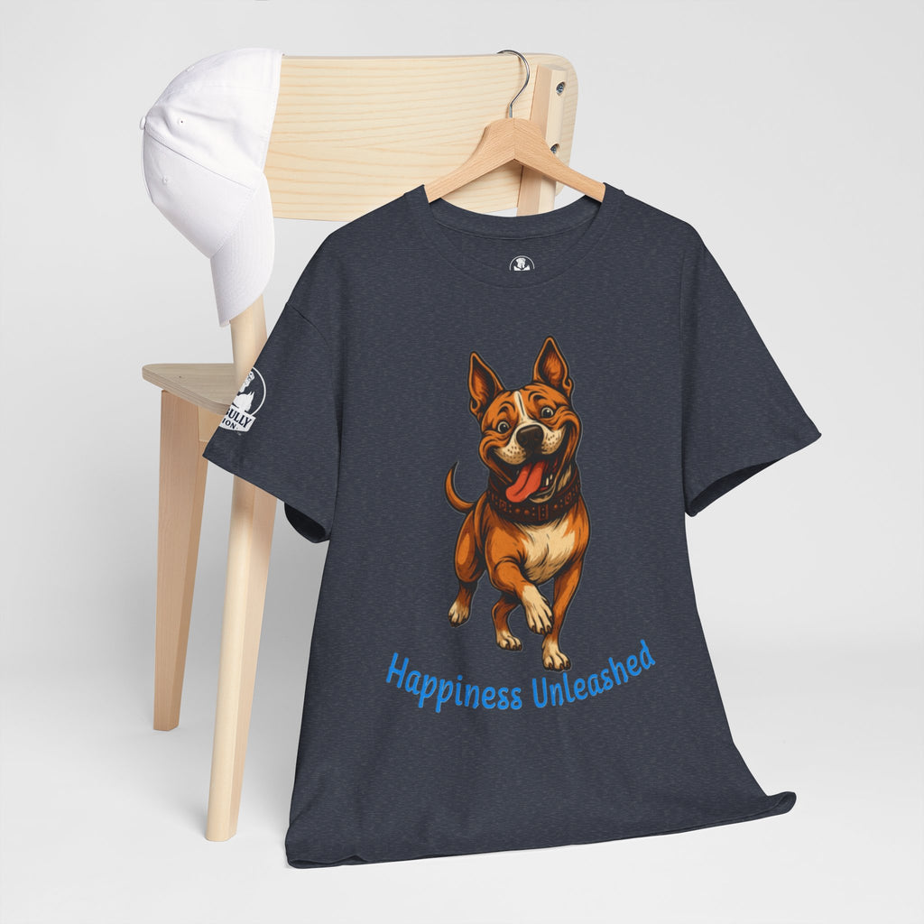 Happiness Unleashed Pit Bull Shirt, Pit Bull Dog Lover Tee, Cute Pitbull Gift, Funny Dog T-Shirt, Cartoon Pit Bull Shirt