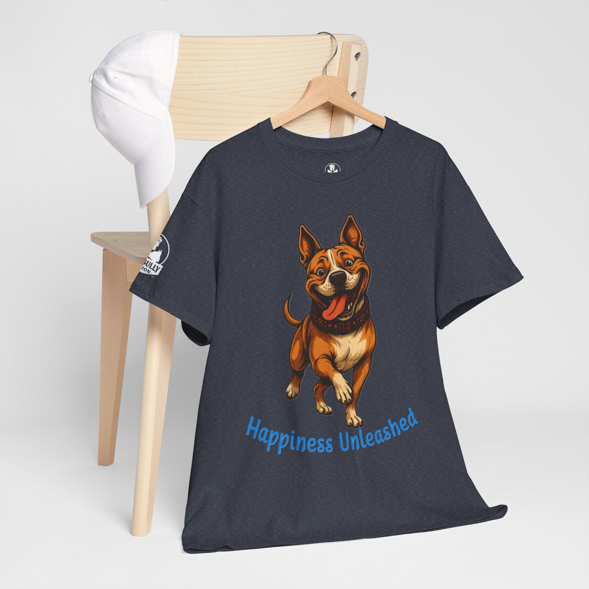 Happiness Unleashed Pit Bull Shirt, Pit Bull Dog Lover Tee, Cute Pitbull Gift, Funny Dog T-Shirt, Cartoon Pit Bull Shirt