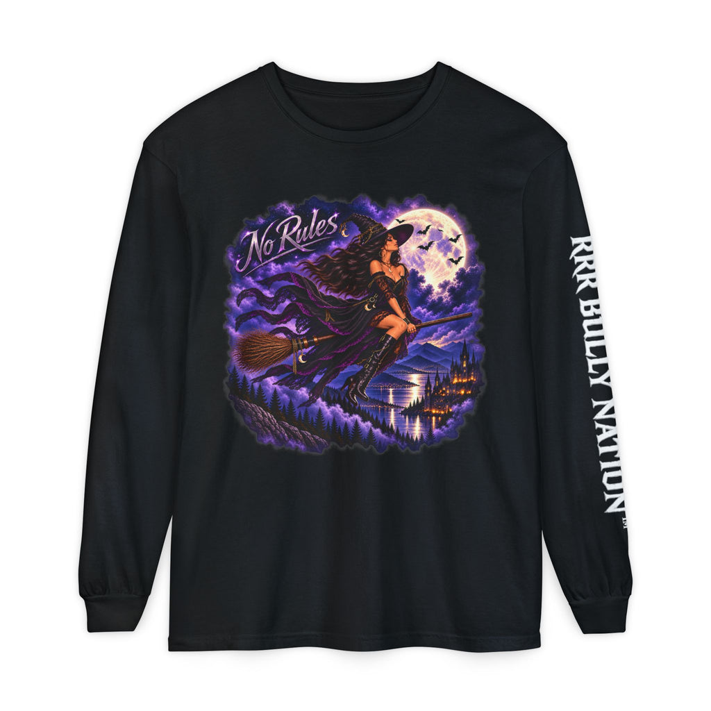 Mystic Witch No Rules Long Sleeve Gothic Halloween T Shirt