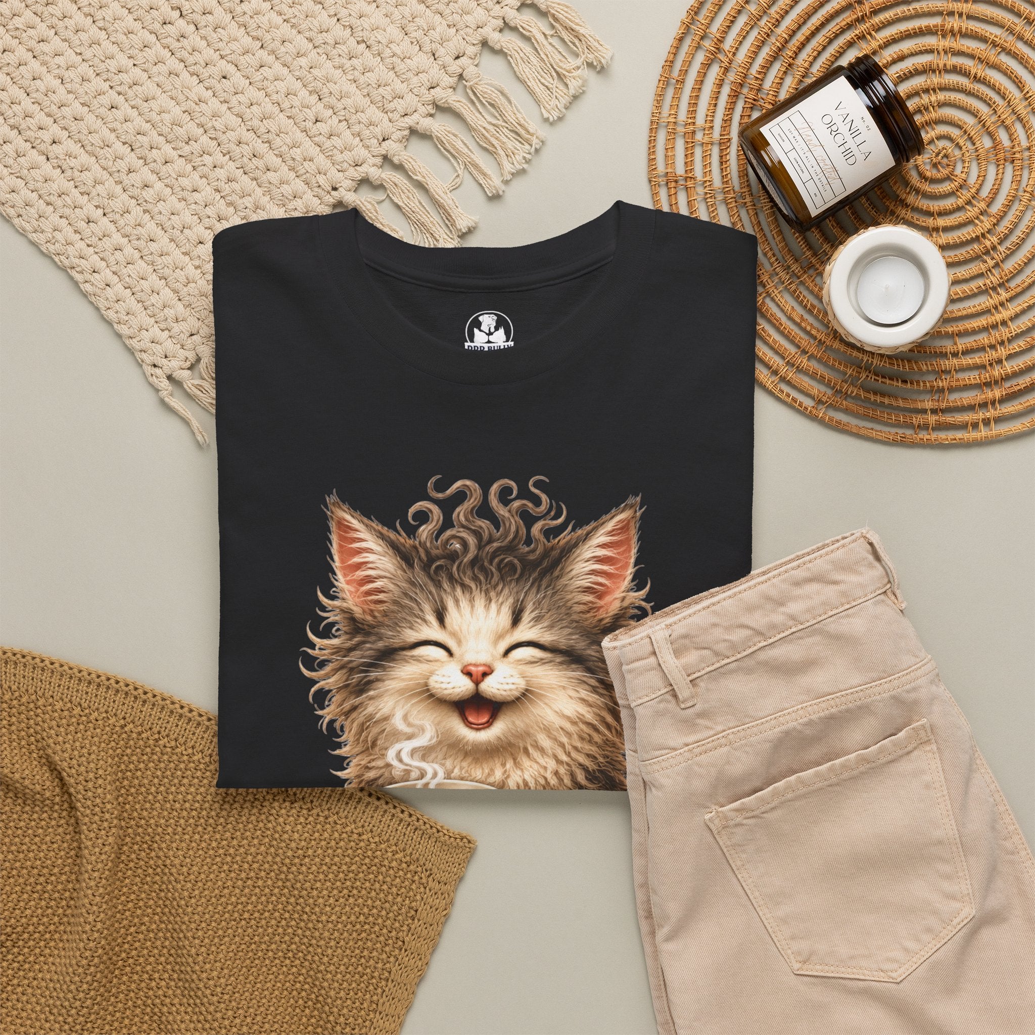 Funny Cat Coffee Shirt, Espresso Lover Tee, Cute Cat Graphic T-Shirt, Cat Mom Gift, Coffee Lover Gift, Whimsical Cat Apparel, Mochi & Espresso™