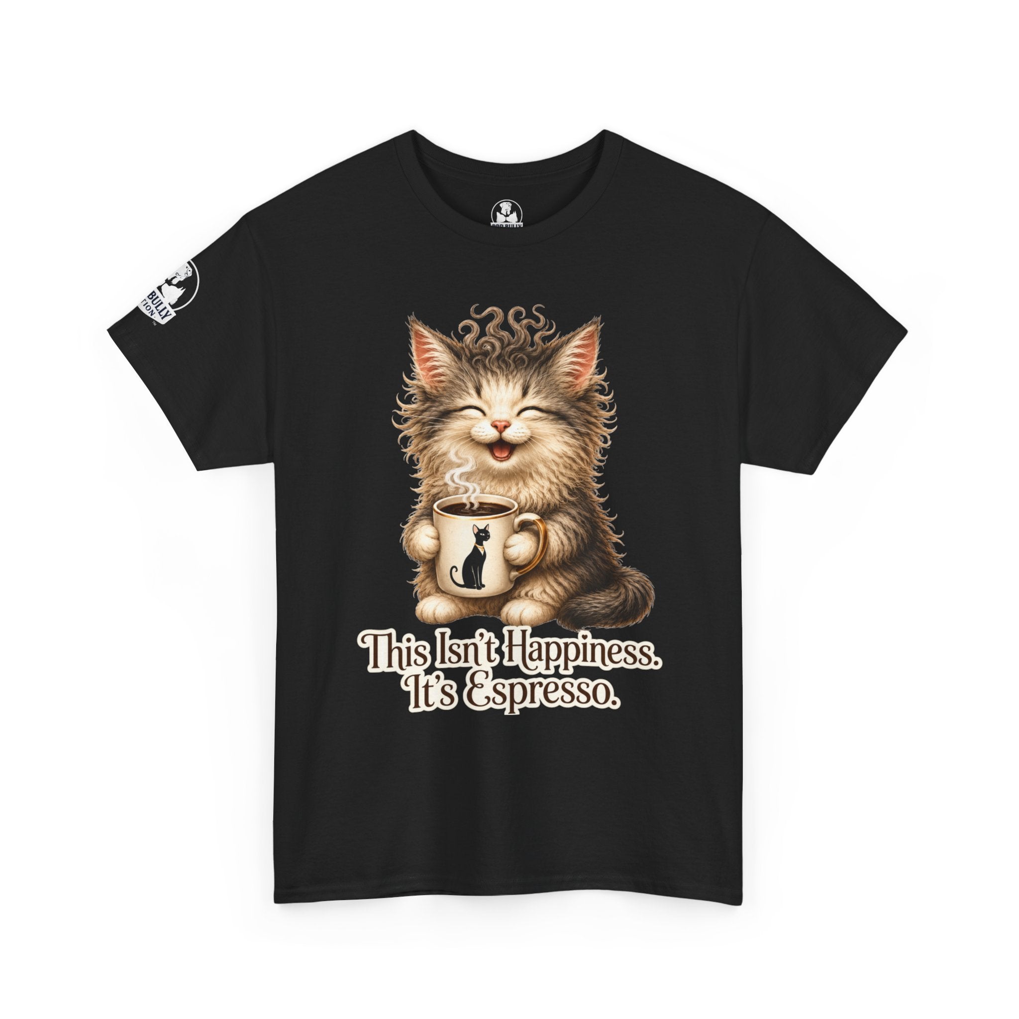 Funny Cat Coffee Shirt, Espresso Lover Tee, Cute Cat Graphic T-Shirt, Cat Mom Gift, Coffee Lover Gift, Whimsical Cat Apparel, Mochi & Espresso™