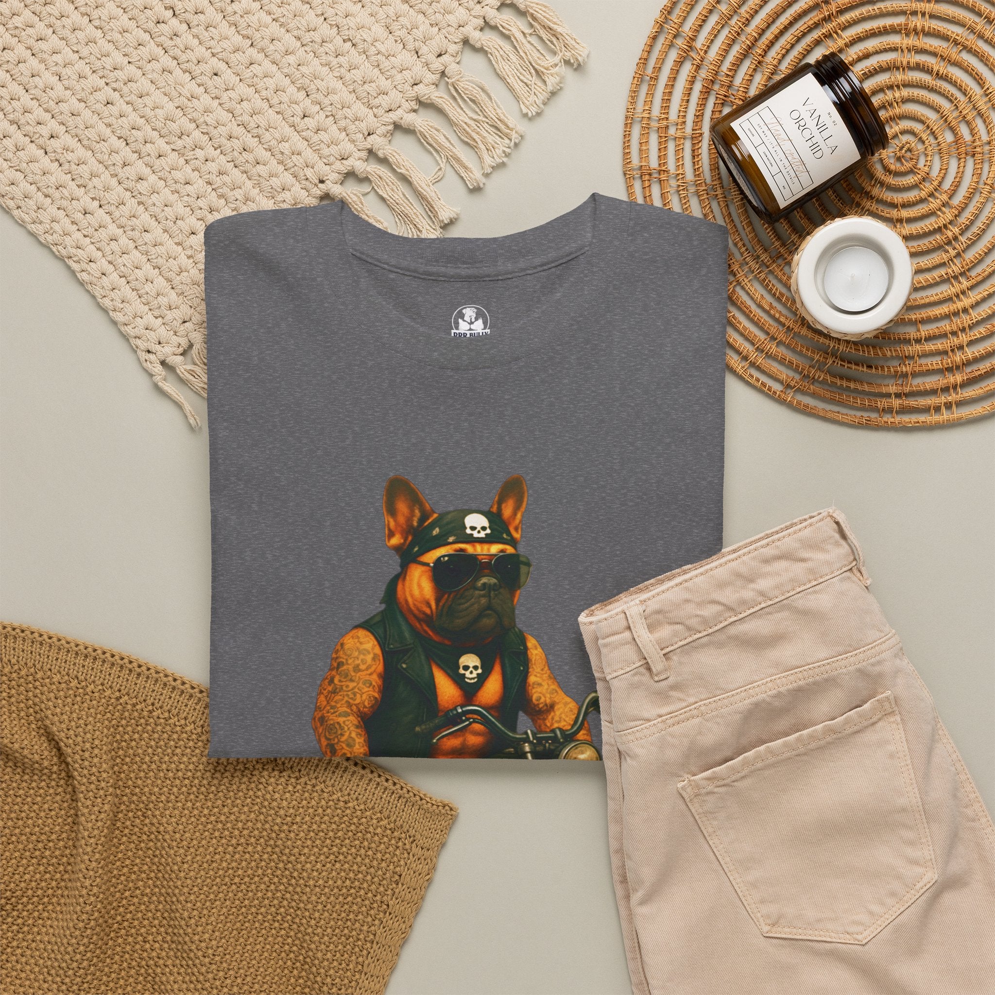 Cool Rider French Bulldog Shirt, Biker Frenchie Tee, Funny French Bulldog Gift, Motorcycle Dog Lover Shirt, Frenchie Owner Gift, Unisex Cotton Tee