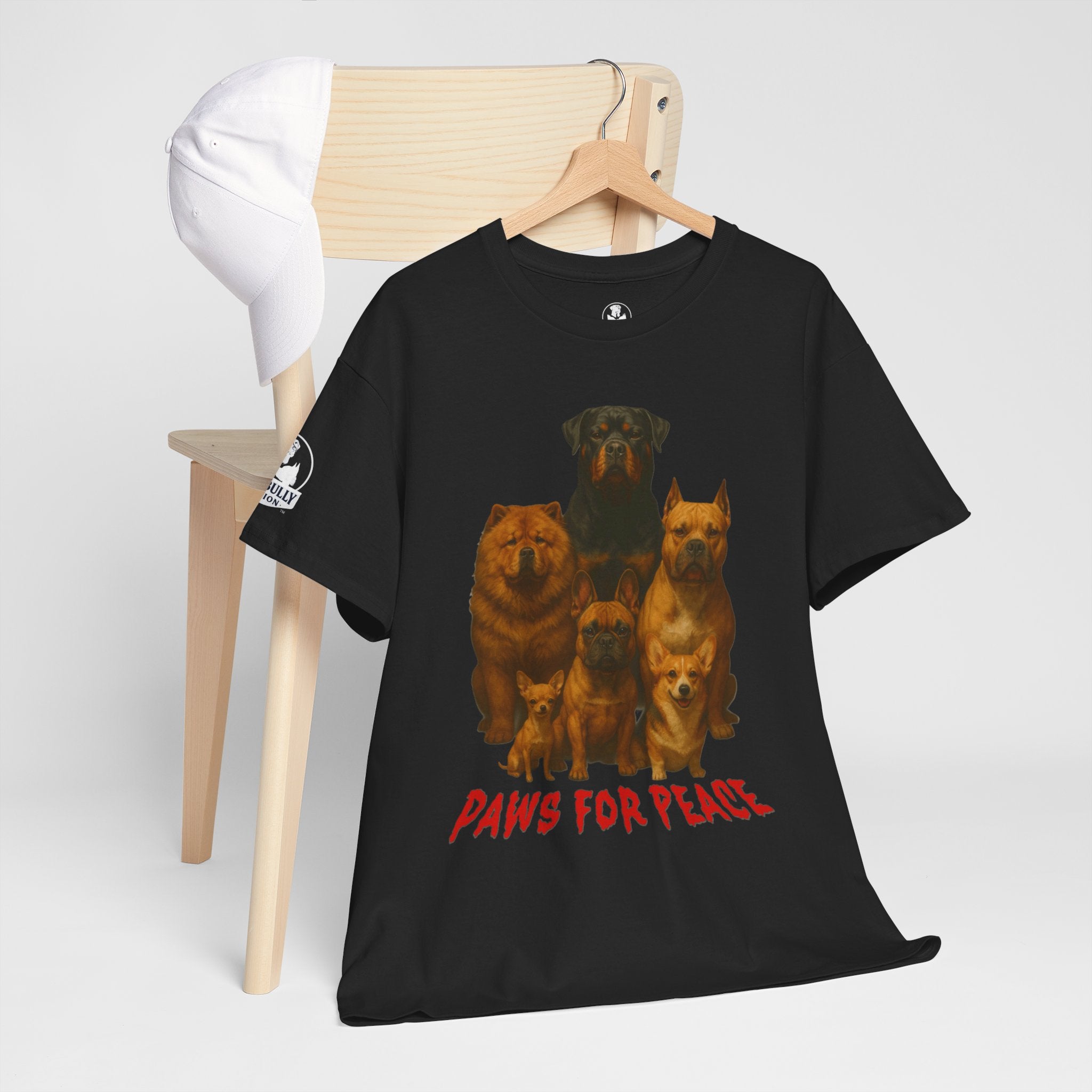 Paws for Peace Shirt, Dog Lover Tee, Inspirational Dog T-Shirt, Positive Message Shirt, Dog Paw Art Tee, Unisex Cotton Tee