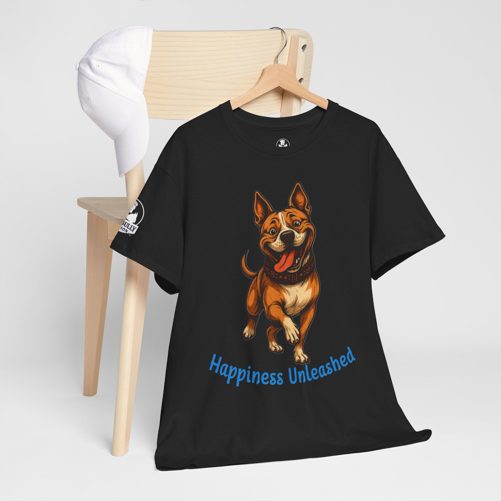 Happiness Unleashed Pit Bull Shirt, Pit Bull Dog Lover Tee, Cute Pitbull Gift, Funny Dog T-Shirt, Cartoon Pit Bull Shirt