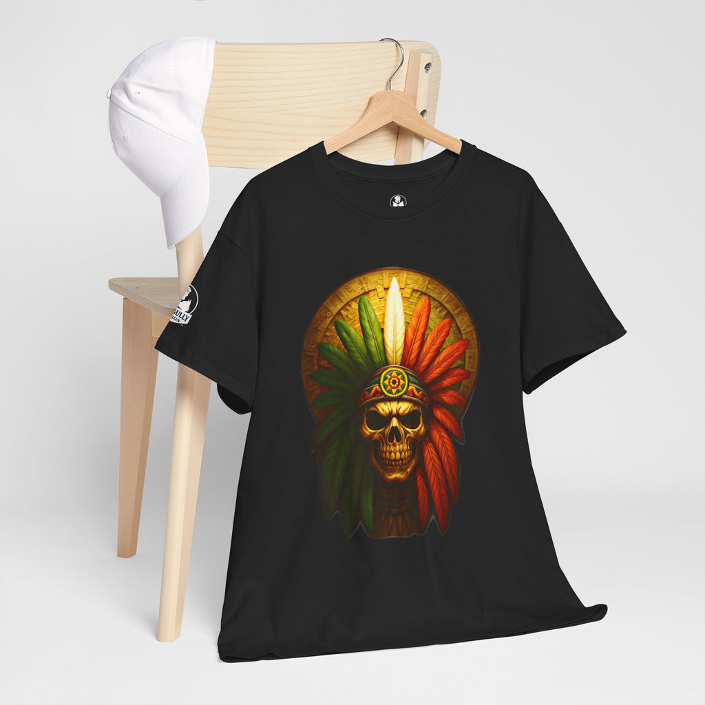 Eternal Empire T-Shirt | Aztec Warrior Skull Graphic Tee | Mexican Heritage Streetwear Shirt | Indigenous Inspired Graphic Apparel | Urban Edge™