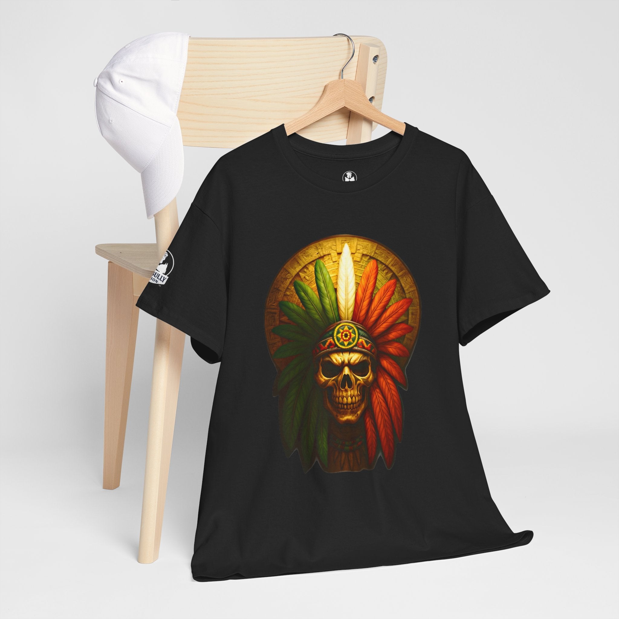 Eternal Empire T-Shirt | Aztec Warrior Skull Graphic Tee | Mexican Heritage Streetwear Shirt | Indigenous Inspired Graphic Apparel | Urban Edge™