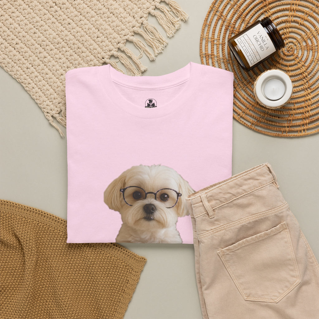 Funny Maltese Dog T-Shirt, Coffee Lover Shirt, Book Lover Gift, Cute Dog Graphic Tee, I Don’t Give A Sip, WhimsyWear™ Unbothered™