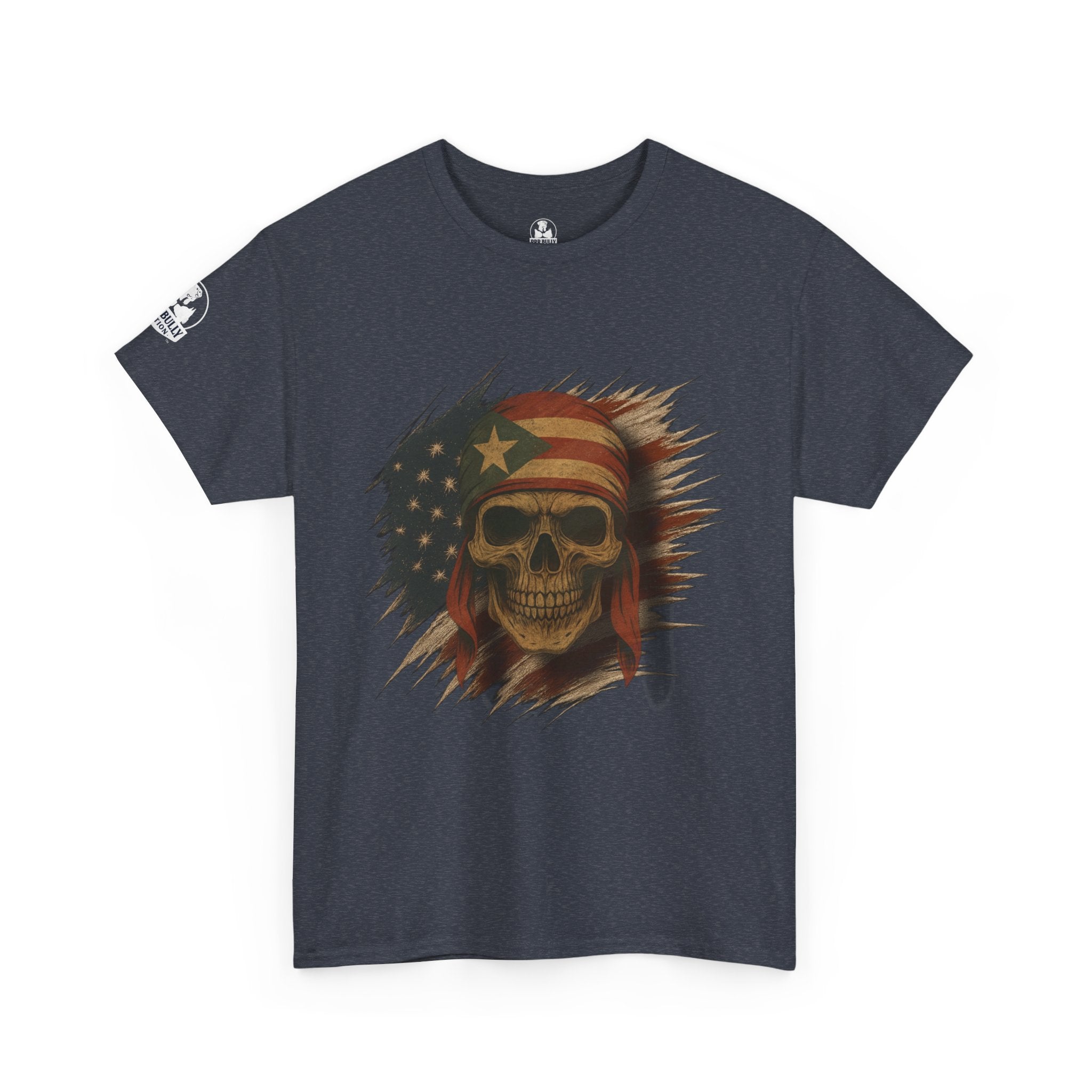 Hasta La Muerte™ Puerto Rican Skull T-Shirt, Boricua Pride Graphic Tee, Puerto Rico Flag Shirt, Heritage Apparel, Unisex Cultural Streetwear