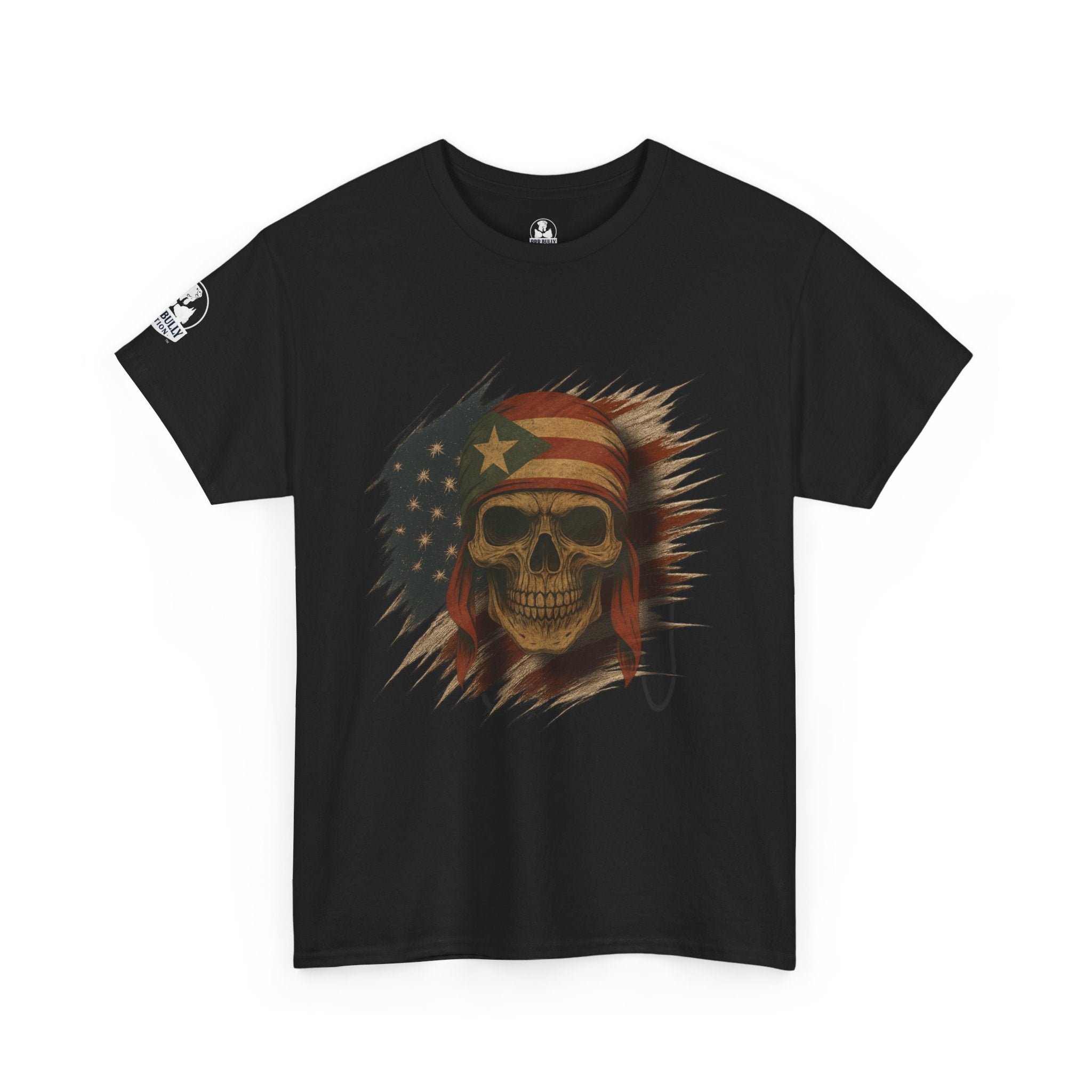 Hasta La Muerte™ Puerto Rican Skull T-Shirt, Boricua Pride Graphic Tee, Puerto Rico Flag Shirt, Heritage Apparel, Unisex Cultural Streetwear