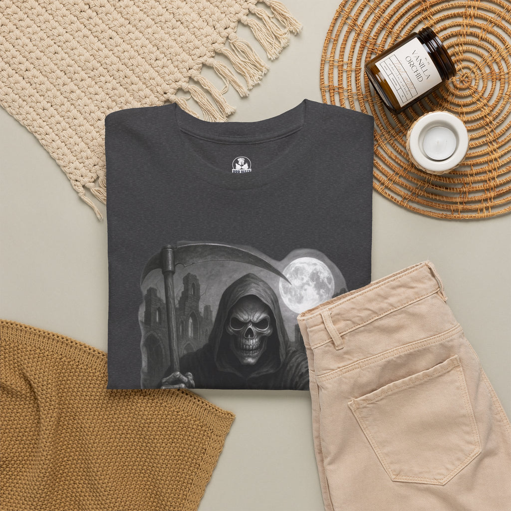 Grim Reaper Checkmate T-Shirt, Gothic Chess Graphic Tee, Dark Streetwear Shirt, Skull and Chessboard Apparel, Urban Edge™ Checkmate