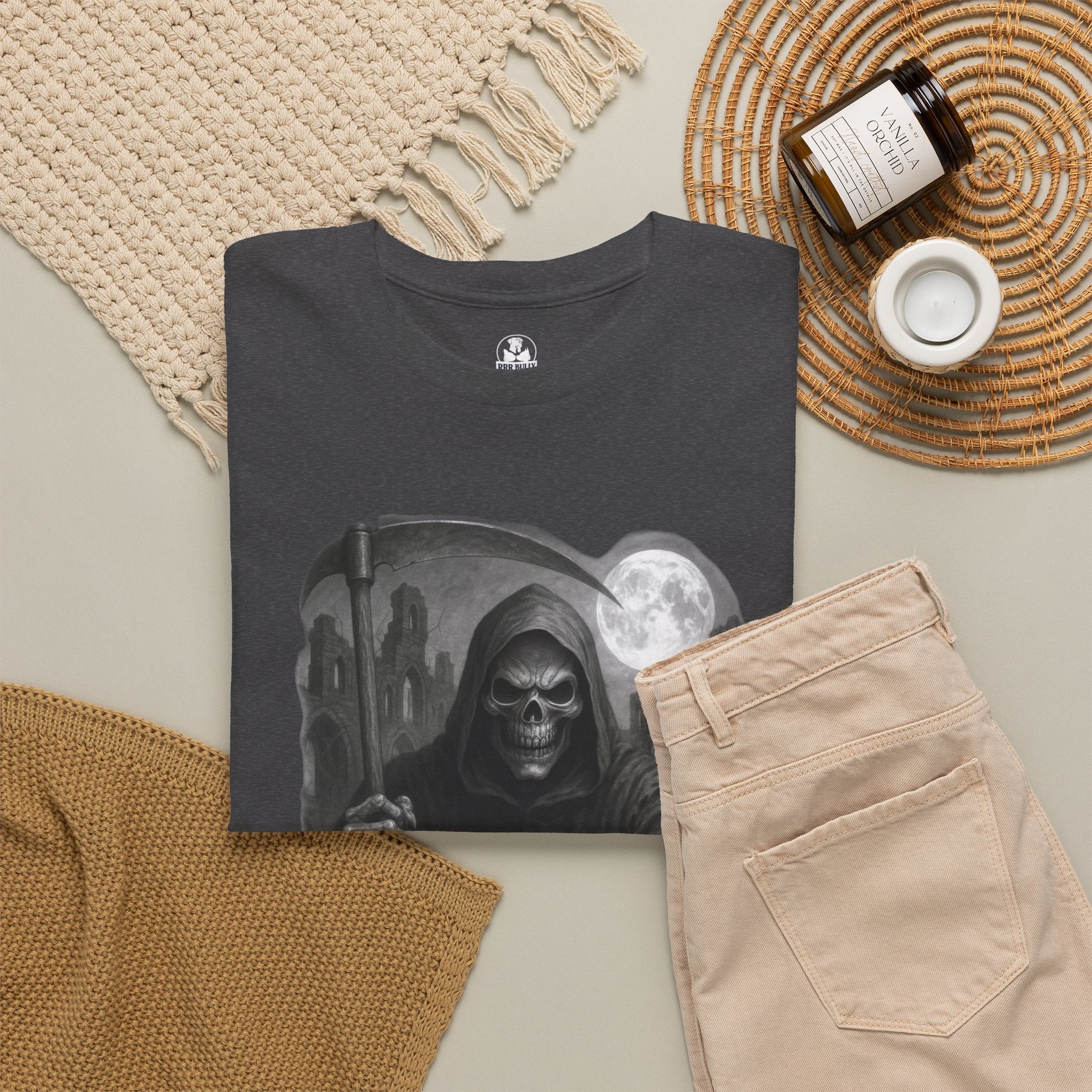 Grim Reaper Checkmate T-Shirt, Gothic Chess Graphic Tee, Dark Streetwear Shirt, Skull and Chessboard Apparel, Urban Edge™ Checkmate