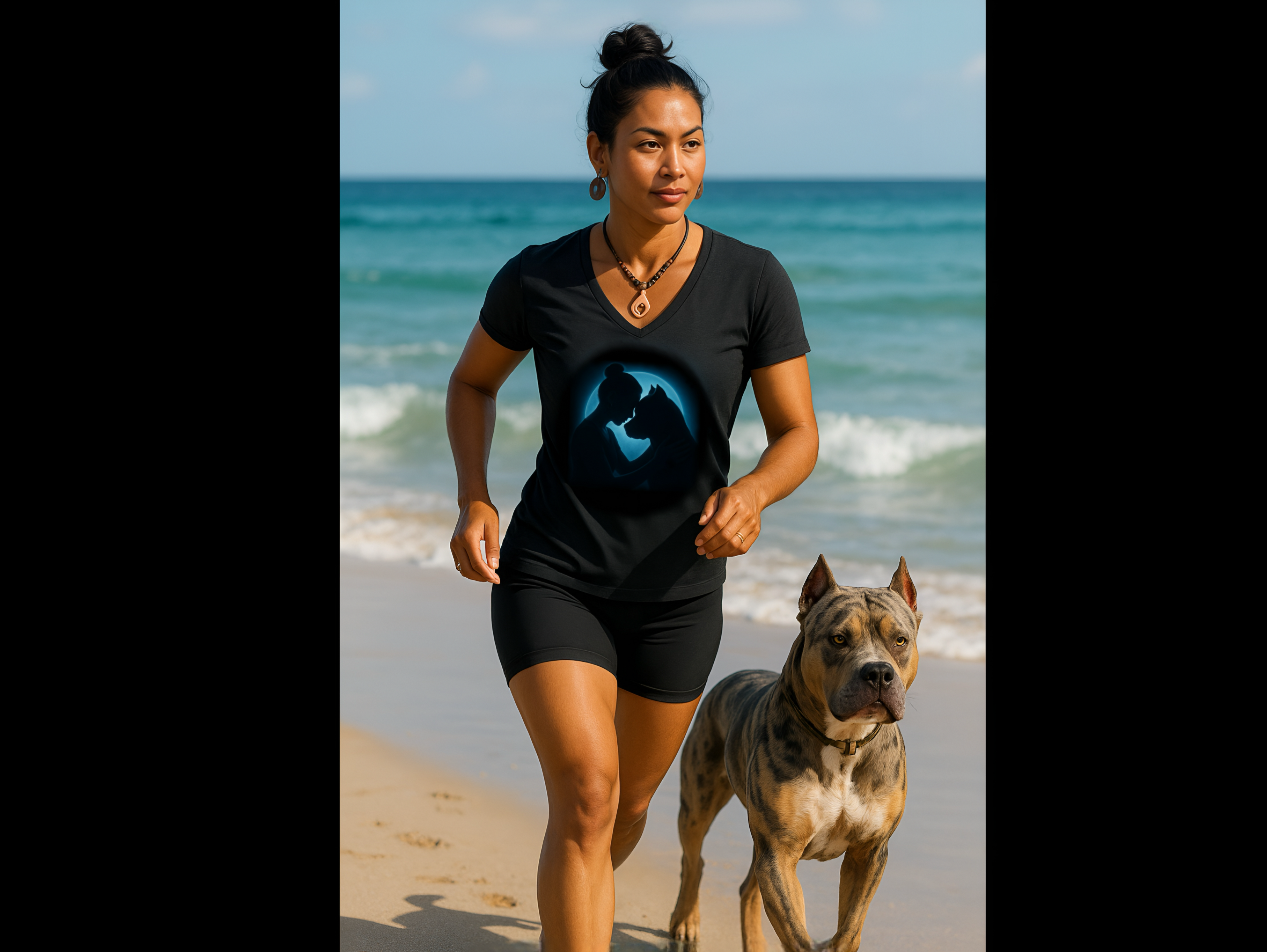 Unconditional Love Women’s V-Neck Shirt, Dog Lover V-Neck Tee, WhimsyWear Dog Mom Shirt, Human Dog Bond Shirt, Women’s Graphic V-Neck Tee