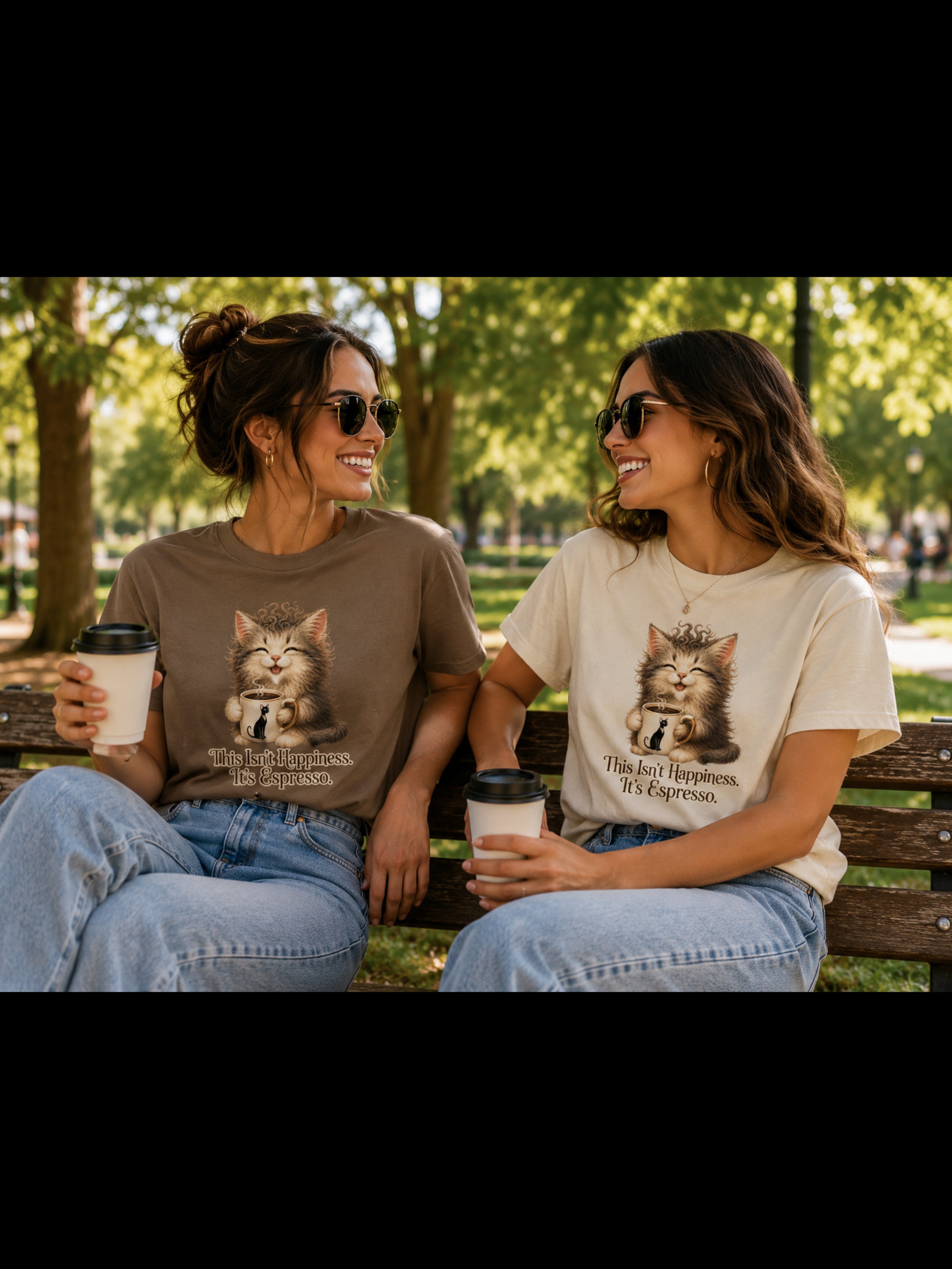 Funny Cat Coffee Shirt, Espresso Lover Tee, Cute Cat Graphic T-Shirt, Cat Mom Gift, Coffee Lover Gift, Whimsical Cat Apparel, Mochi & Espresso™