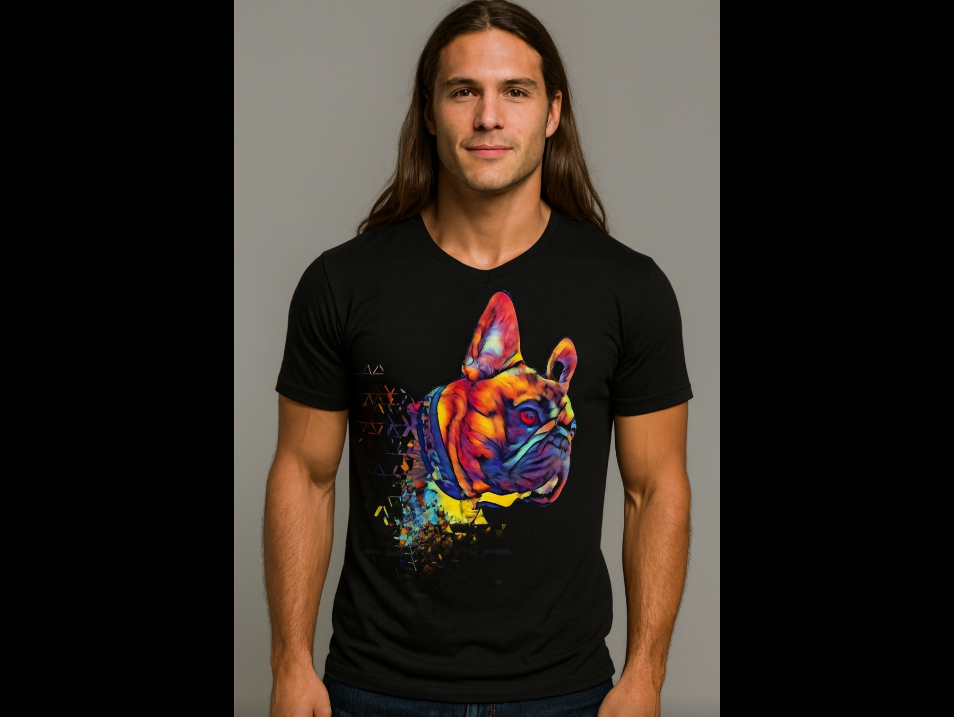 French Bulldog Unisex T-Shirt | Colorful Frenchie Graphic Tee | French Bulldog Lover Gift | Frenchie Owner Apparel | Spectrum™ | WhimsyWear™