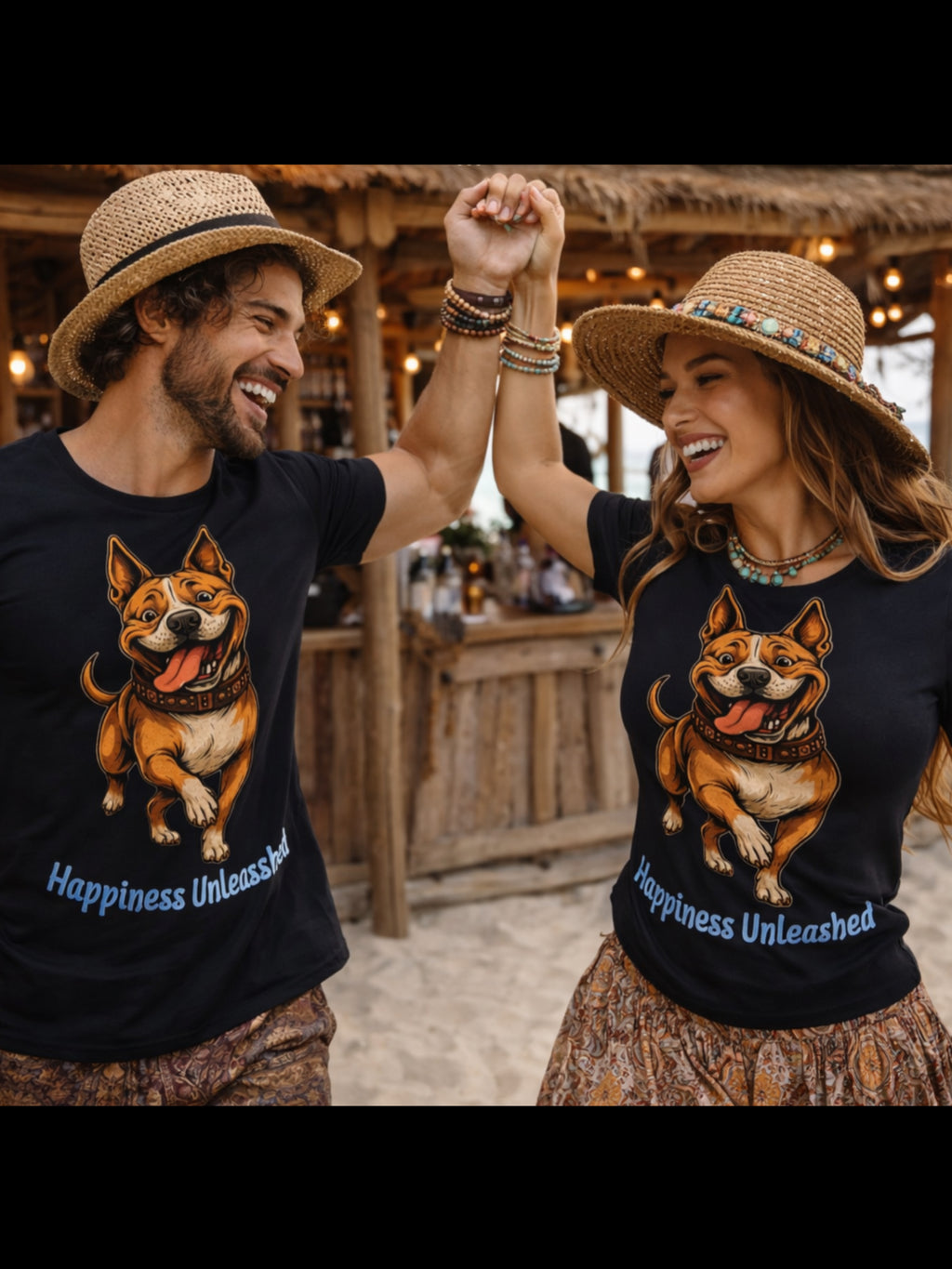 Happiness Unleashed Pit Bull Shirt, Pit Bull Dog Lover Tee, Cute Pitbull Gift, Funny Dog T-Shirt, Cartoon Pit Bull Shirt