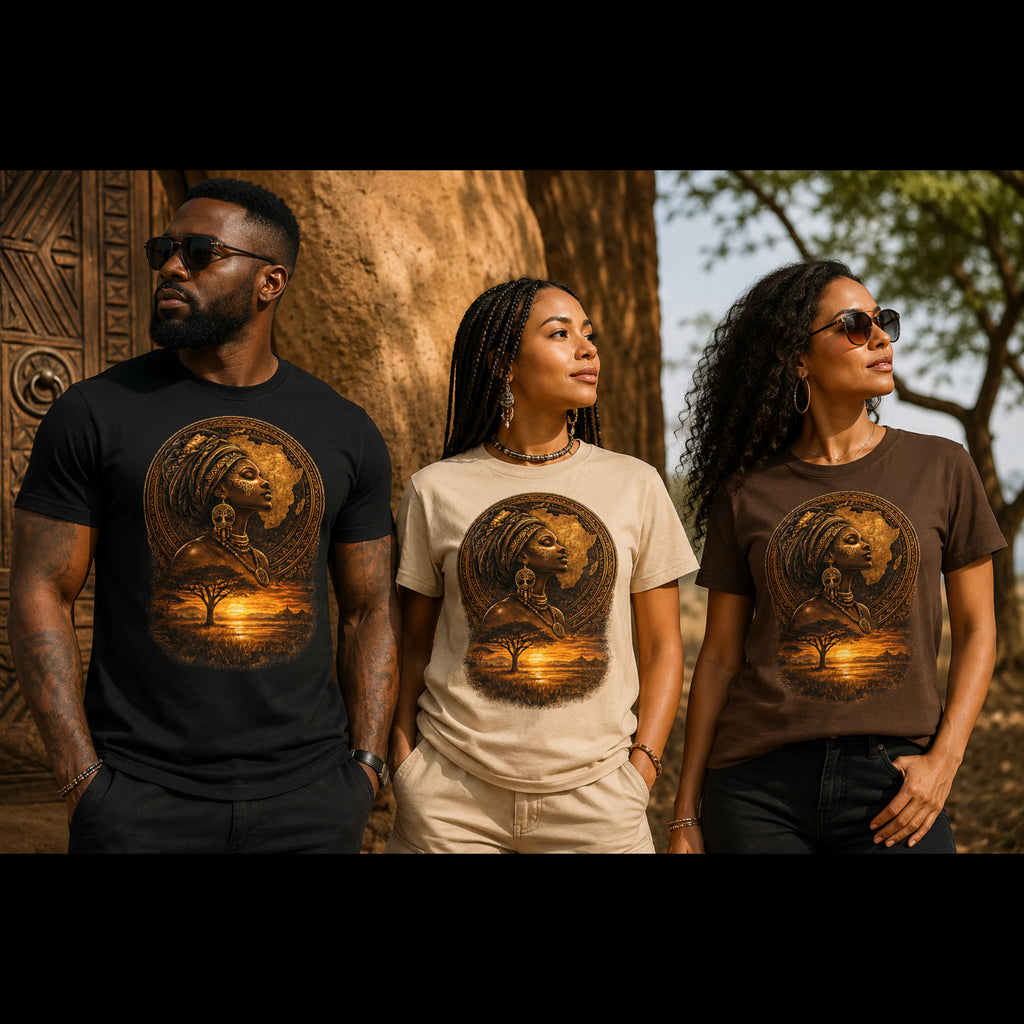 Eternal Essence™ African Heritage Graphic T-Shirt | Cultural Art Gift