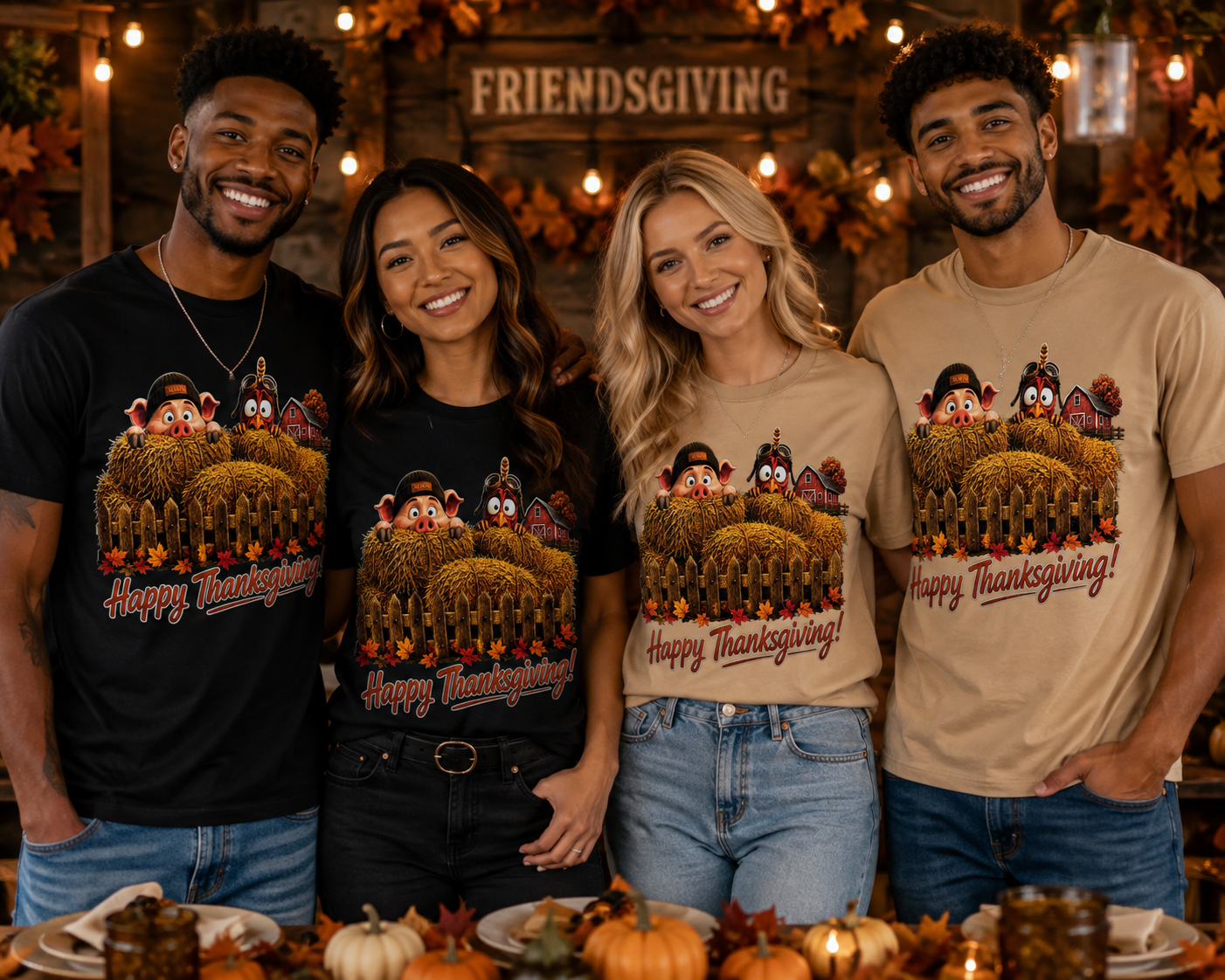 Pluck and Curly™ Thanksgiving Escape Limited Edition Unisex Graphic Tee
