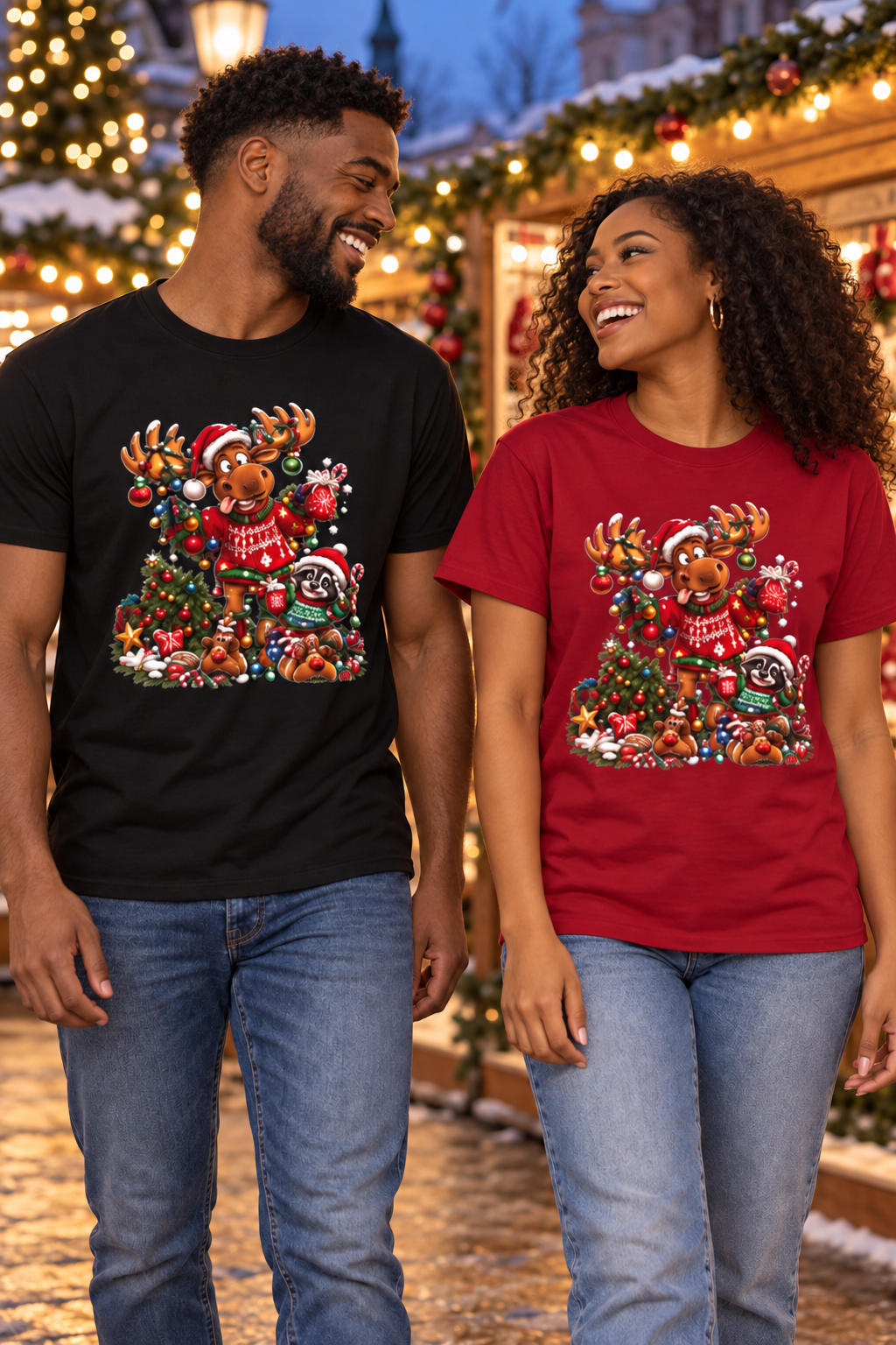 Blitz and Rascal Christmas Graphic T Shirt