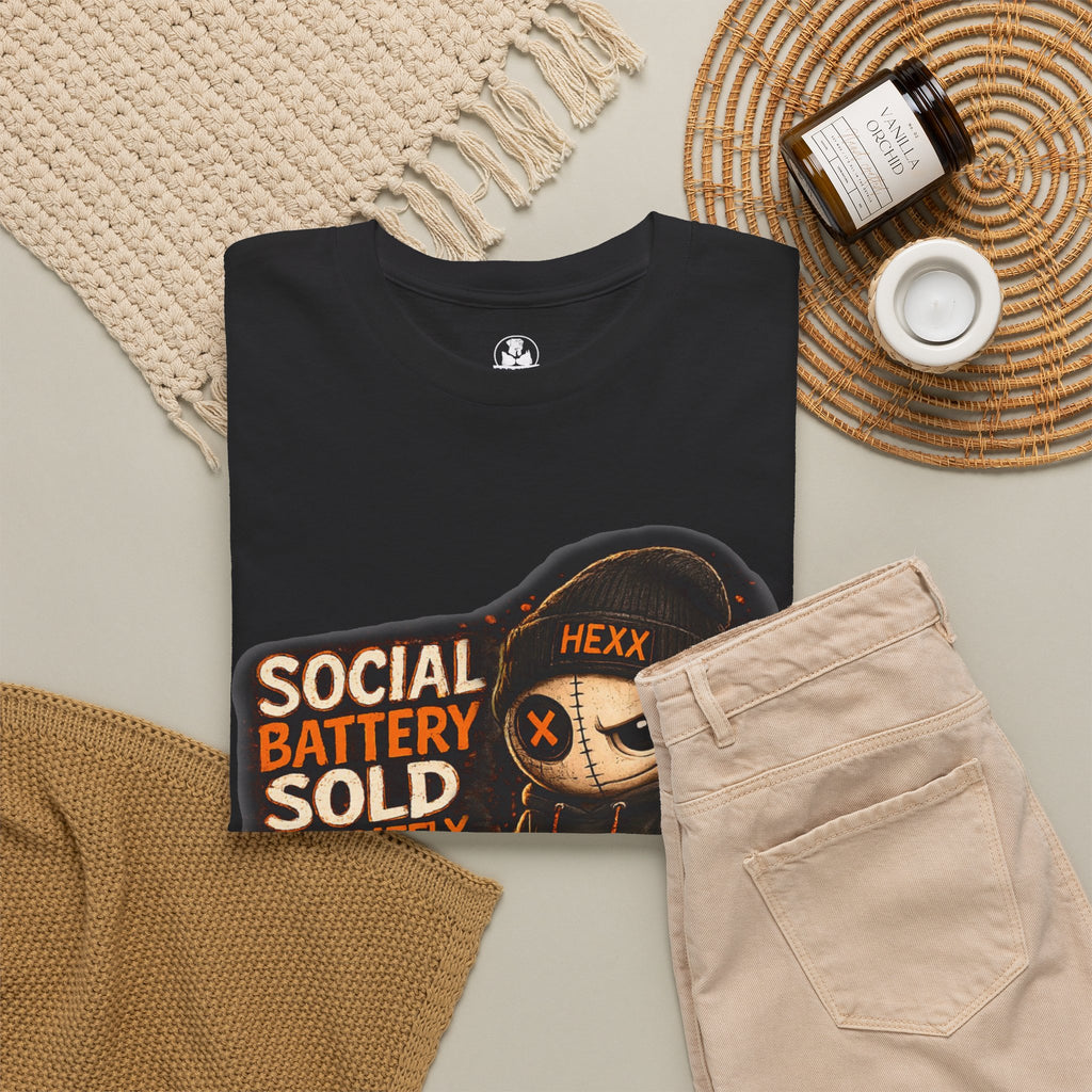 HEXX™ Social Battery Sold Separately Unisex Graphic T-Shirt