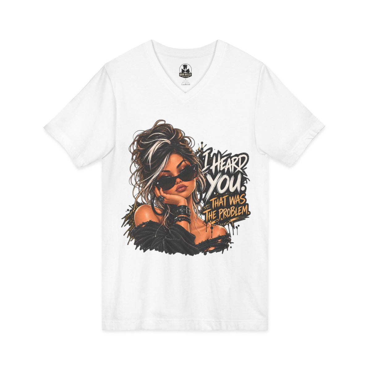 Lady D™ I Heard You Urban Edge Graphic V Neck T Shirt