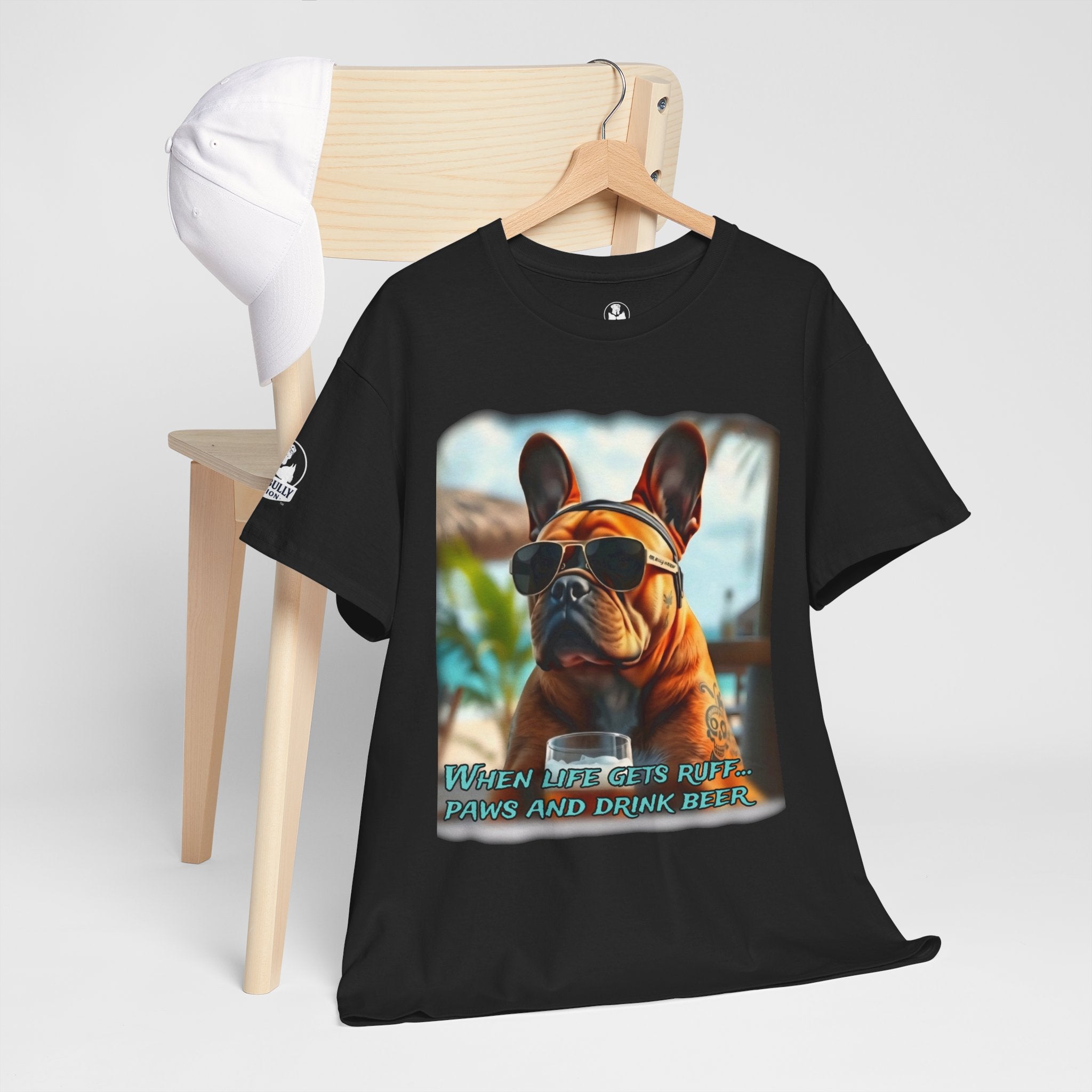 Ruff Life French Bulldog Shirt, Frenchie Dog Lover Tee, Funny French Bulldog Gift, Beer Lover Dog Shirt, Frenchie Owner Gift, Unisex Cotton Tee