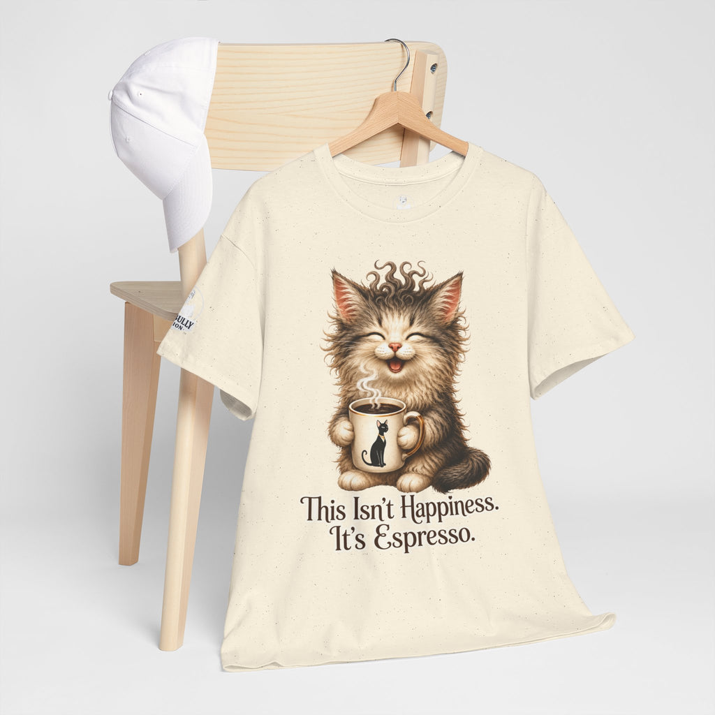 Funny Cat Coffee Shirt, Espresso Lover Tee, Cute Cat Graphic T-Shirt, Cat Mom Gift, Coffee Lover Gift, Whimsical Cat Apparel, Mochi & Espresso™