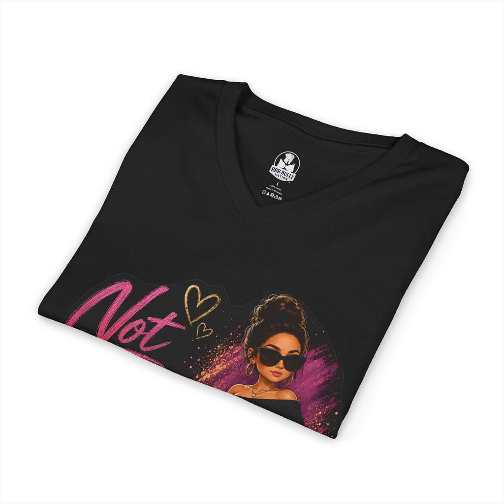 The Standard, Not High Maintenance Just Not Low Effort Women’s V-Neck Tee | Chic Fashion Graphic Shirt | Trendy Women’s Statement Tee | The Standard™ | WhimsyWear