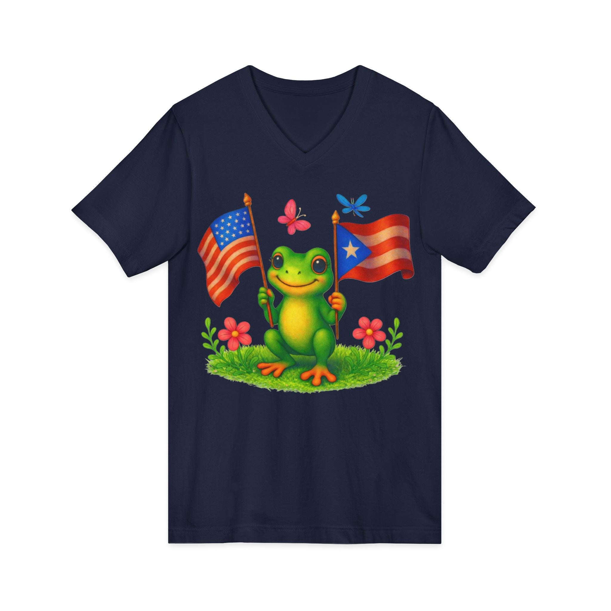 Coqui Frog Shirt, Puerto Rican Pride Tee, Boricua Gift, Puerto Rico USA Flag Shirt, Coqui Frog Graphic Tee, Cultural Heritage T-Shirt, Unisex Cotton Tee n Tee