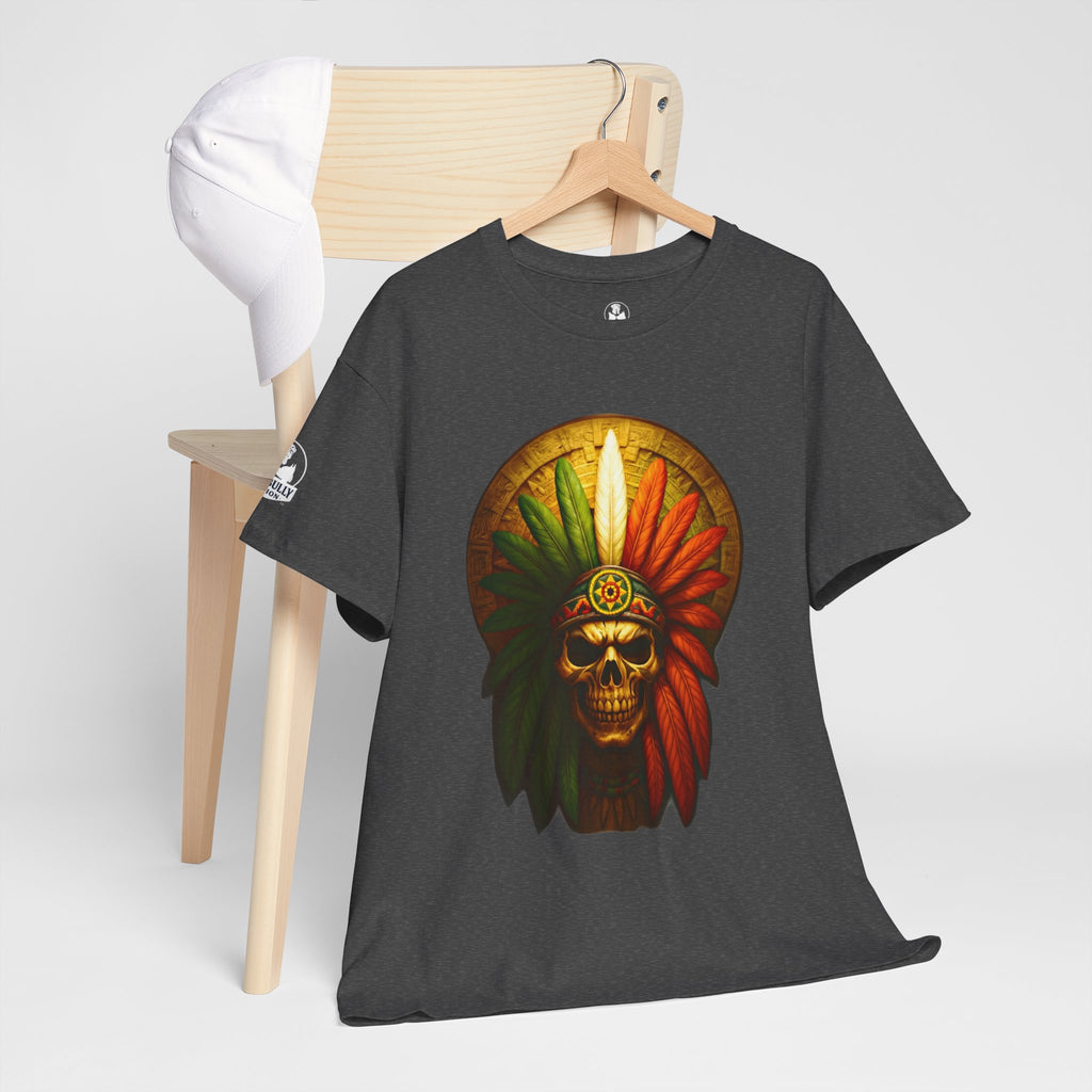 Eternal Empire T-Shirt | Aztec Warrior Skull Graphic Tee | Mexican Heritage Streetwear Shirt | Indigenous Inspired Graphic Apparel | Urban Edge™
