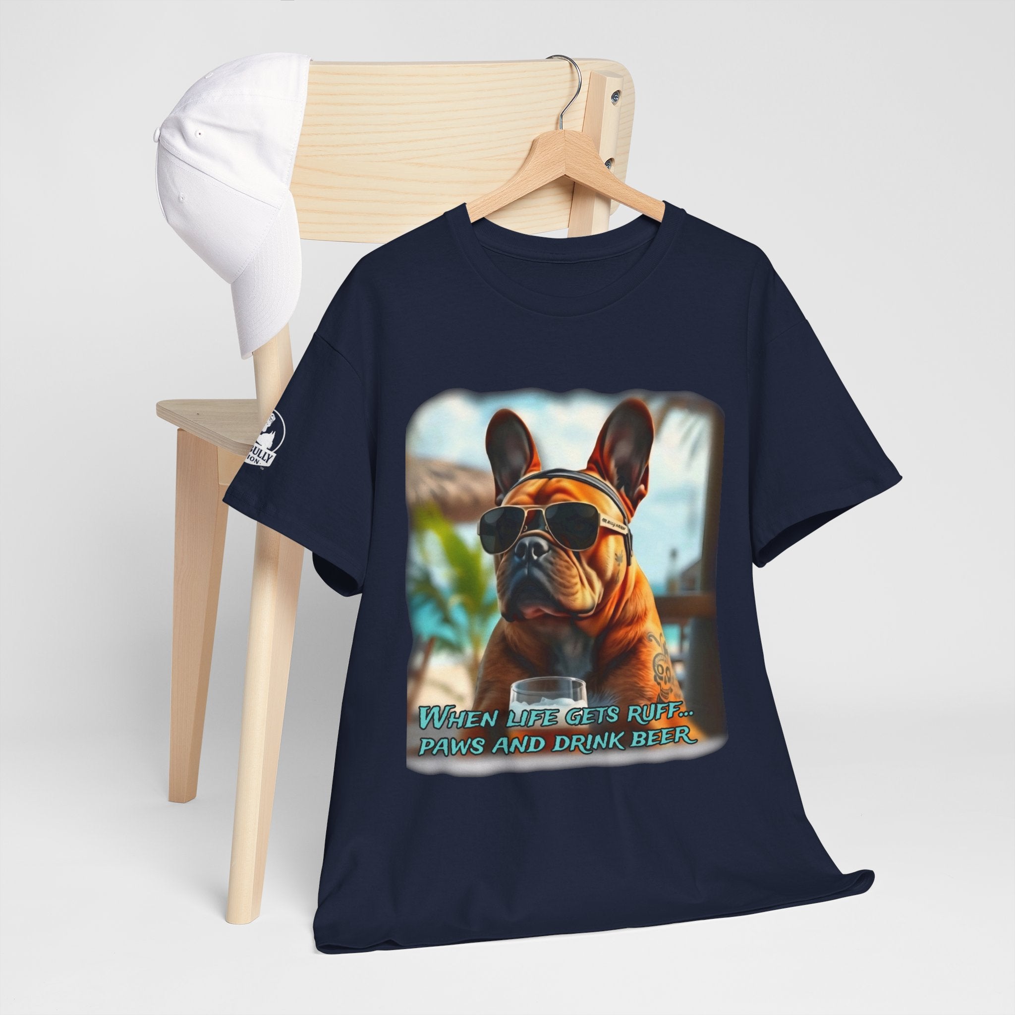 Ruff Life French Bulldog Shirt, Frenchie Dog Lover Tee, Funny French Bulldog Gift, Beer Lover Dog Shirt, Frenchie Owner Gift, Unisex Cotton Tee