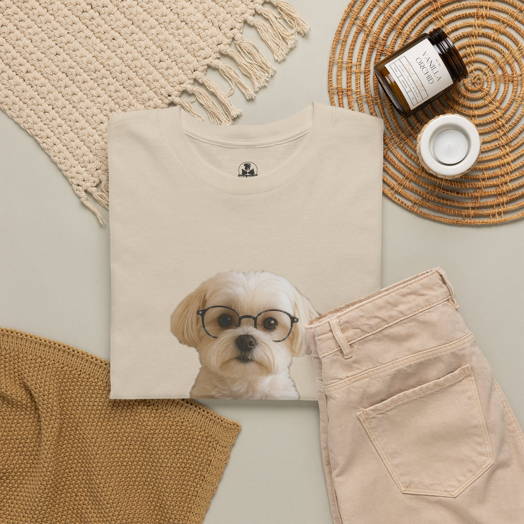 Funny Maltese Dog T-Shirt, Coffee Lover Shirt, Book Lover Gift, Cute Dog Graphic Tee, I Don’t Give A Sip, WhimsyWear™ Unbothered™