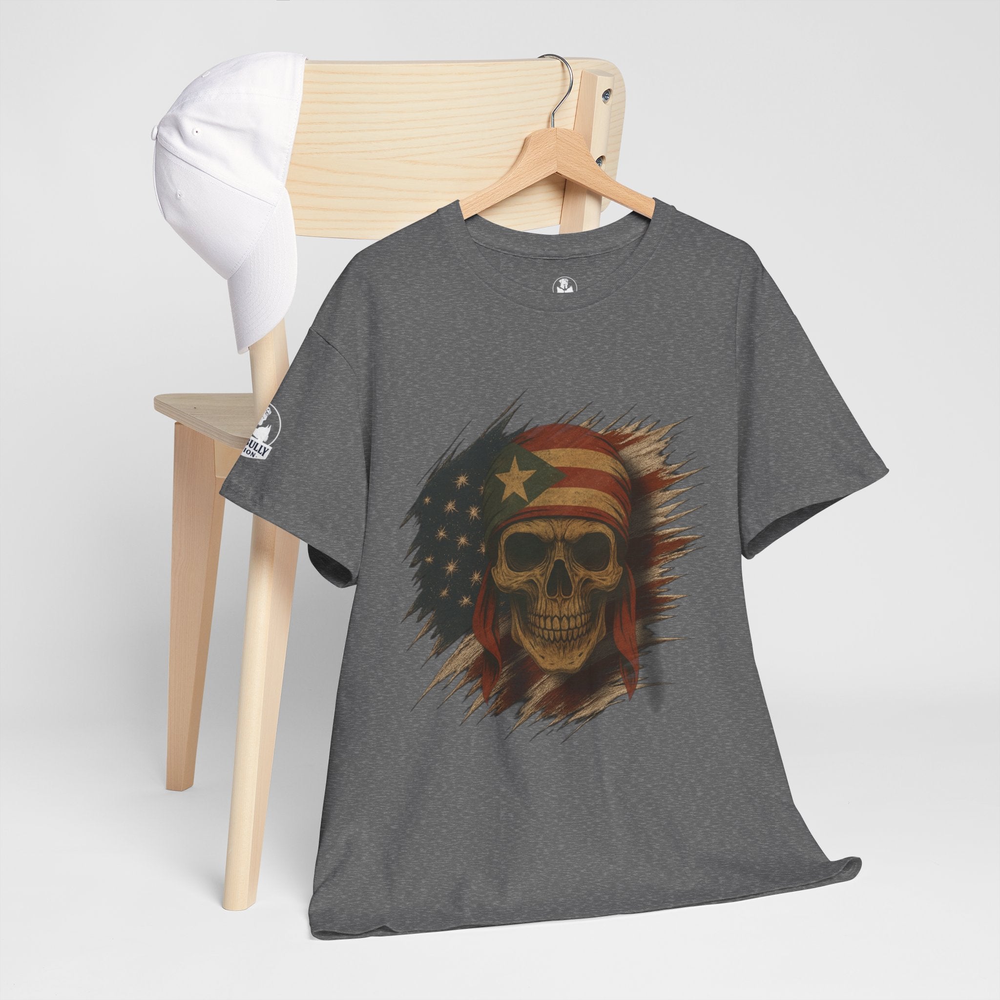Hasta La Muerte™ Puerto Rican Skull T-Shirt, Boricua Pride Graphic Tee, Puerto Rico Flag Shirt, Heritage Apparel, Unisex Cultural Streetwear