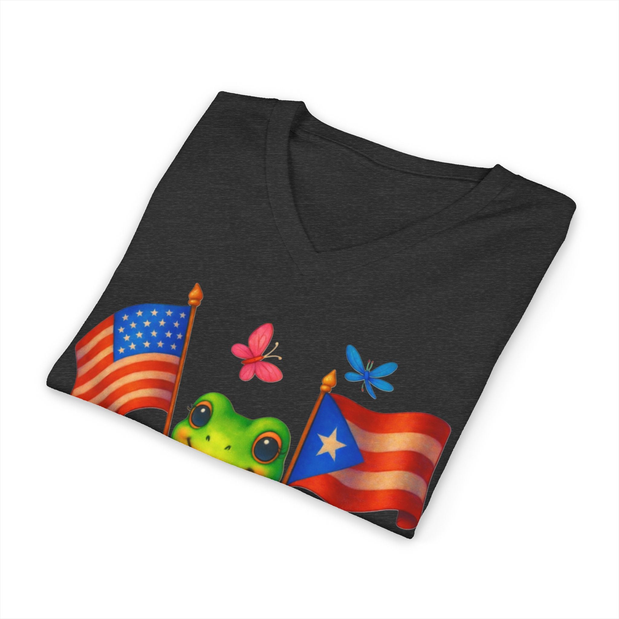 Coqui Frog Shirt, Puerto Rican Pride Tee, Boricua Gift, Puerto Rico USA Flag Shirt, Coqui Frog Graphic Tee, Cultural Heritage T-Shirt, Unisex Cotton Tee n Tee