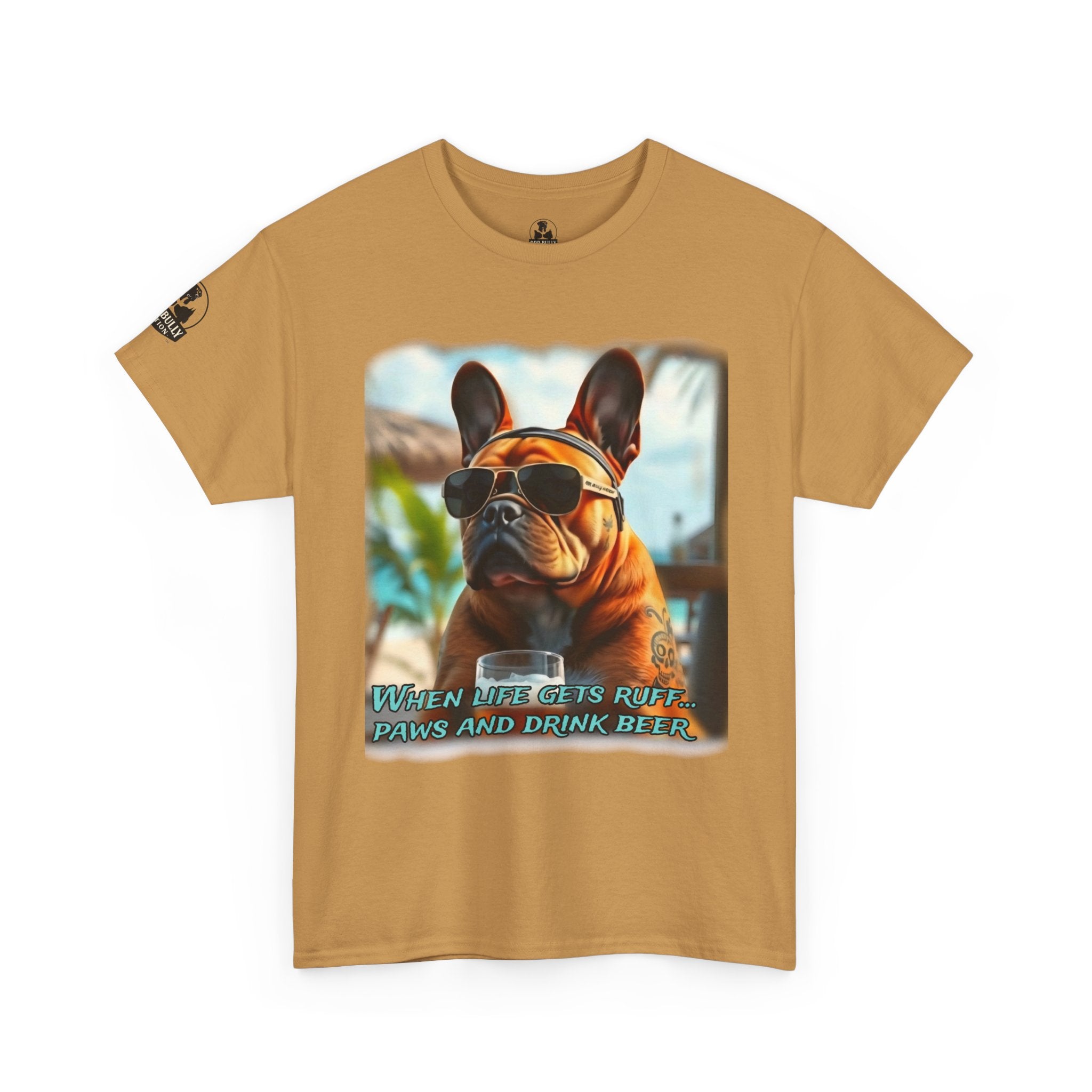Ruff Life French Bulldog Shirt, Frenchie Dog Lover Tee, Funny French Bulldog Gift, Beer Lover Dog Shirt, Frenchie Owner Gift, Unisex Cotton Tee