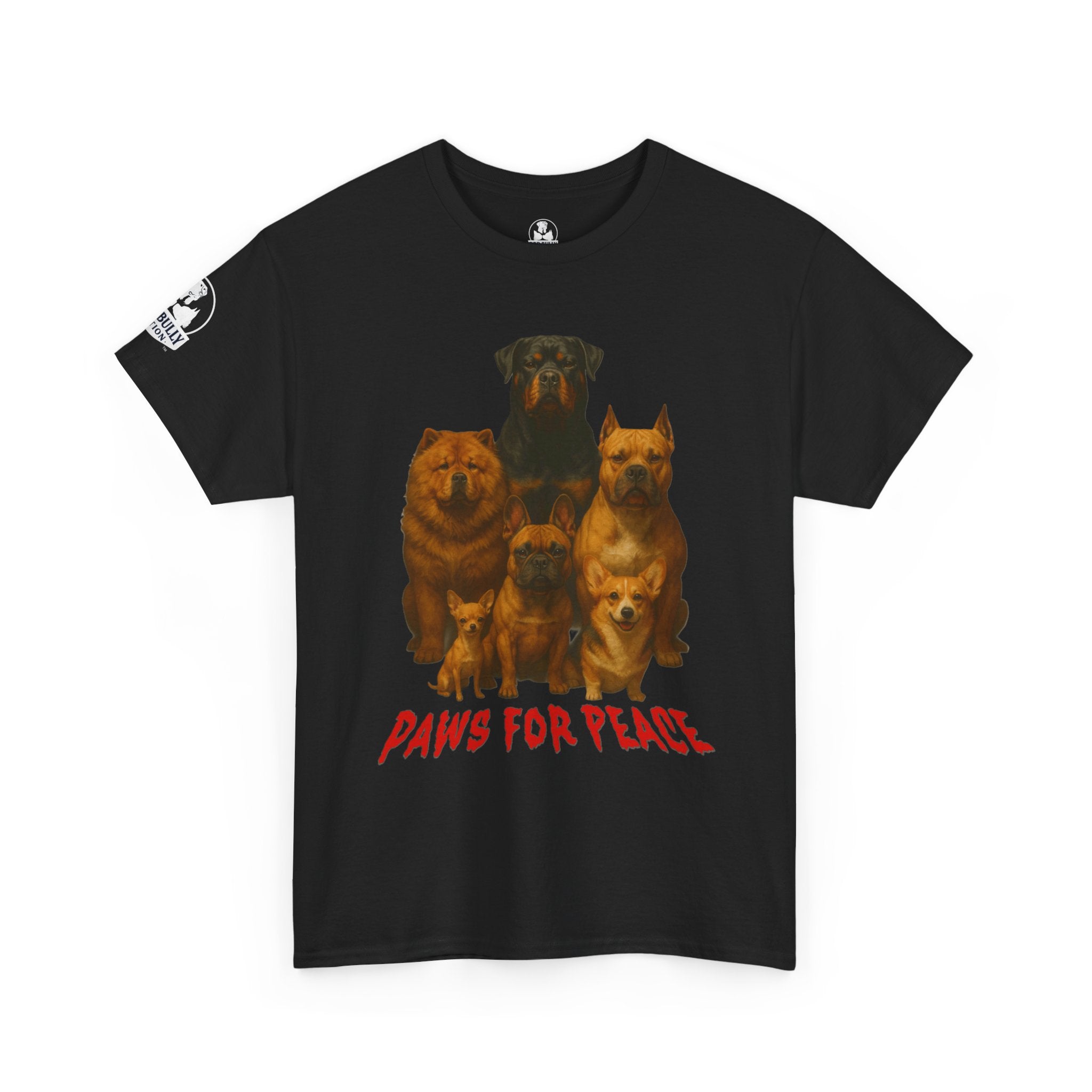 Paws for Peace Shirt, Dog Lover Tee, Inspirational Dog T-Shirt, Positive Message Shirt, Dog Paw Art Tee, Unisex Cotton Tee